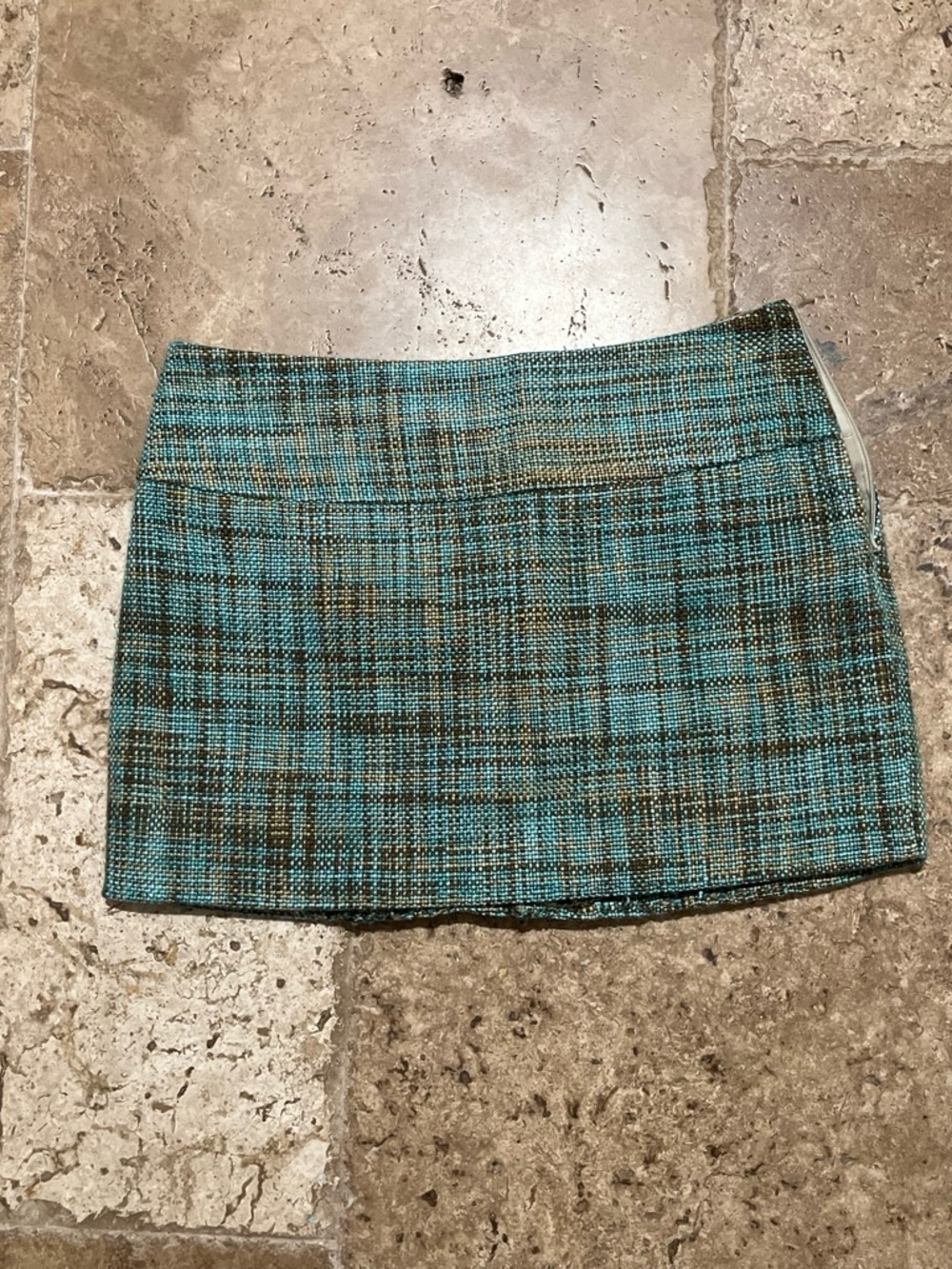 Y2K Sz. 0 The Limited Teal Plaid Mini Skirt